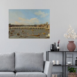 Plakat samoprzylepny Canaletto "Most Westminster" - reprodukcja