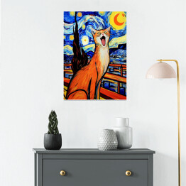 Plakat Kot à la Edvard Munch
