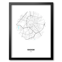 Obraz w ramie Mapa Radomia w kole