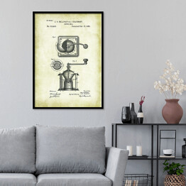Plakat w ramie J. C. Milligan, J. Chaumont - patenty na rycinach vintage