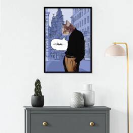 Plakat w ramie Kot w golfie - ilustracja