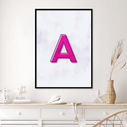 Plakat w ramie Kolorowe litery z efektem 3D - "A"