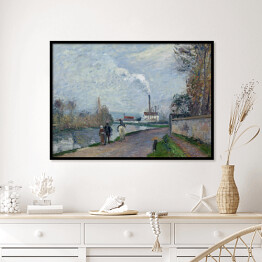 Plakat w ramie Camille Pissarro "Oise w pobliżu Pontoise w pochmurną pogodę" - reprodukcja
