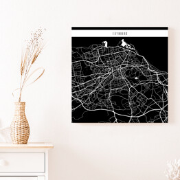 Obraz na płótnie Mapy miast świata - Edynburg - czarna