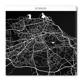 Obraz na płótnie Mapy miast świata - Edynburg - czarna