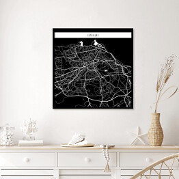 Plakat w ramie Mapy miast świata - Edynburg - czarna
