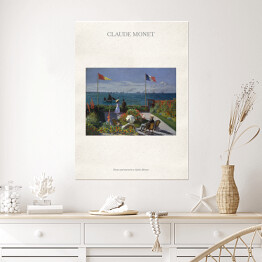 Plakat samoprzylepny Claude Monet "Taras nad morzem w Saint Adresse" - reprodukcja z napisem. Plakat z passe partout