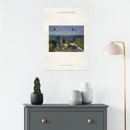 Plakat Claude Monet "Taras nad morzem w Saint Adresse" - reprodukcja z napisem. Plakat z passe partout