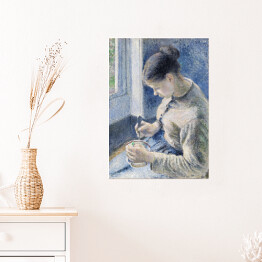 Plakat Camille Pissarro Młoda kobieta przy kawie. Reprodukcja