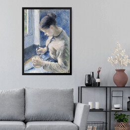 Obraz w ramie Camille Pissarro Młoda kobieta przy kawie. Reprodukcja