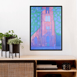 Plakat w ramie Piet Mondriaan "Church tower at Domburg"