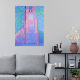 Plakat Piet Mondriaan "Church tower at Domburg"