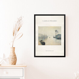 Obraz w ramie Camille Pissarro "Wyspa Lacroix Rouen we mgle" - reprodukcja z napisem. Plakat z passe partout