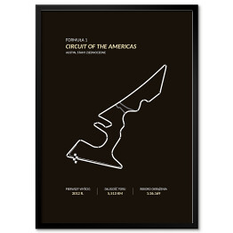 Plakat w ramie Circuit of the Americas - Tory wyścigowe Formuły 1
