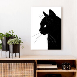 Obraz klasyczny Ilustracja - czarny kot 