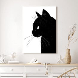 Obraz klasyczny Ilustracja - czarny kot 