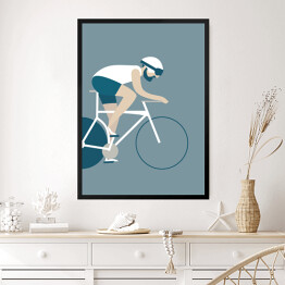 Obraz w ramie Wyścig kolarski - ilustracja
