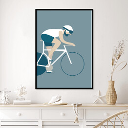 Plakat w ramie Wyścig kolarski - ilustracja