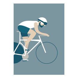 Plakat samoprzylepny Wyścig kolarski - ilustracja