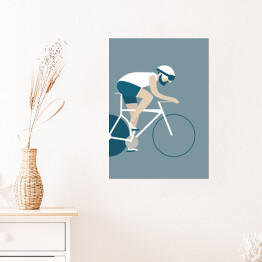 Plakat samoprzylepny Wyścig kolarski - ilustracja