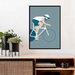 Plakat w ramie Wyścig kolarski - ilustracja