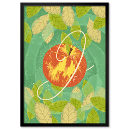 Plakat w ramie Roślinny alfabet - J jak jabłko
