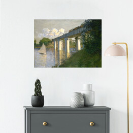 Plakat samoprzylepny Claude Monet "Most kolejowy w Argente" - reprodukcja