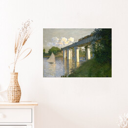 Plakat Claude Monet "Most kolejowy w Argente" - reprodukcja