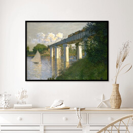 Plakat w ramie Claude Monet "Most kolejowy w Argente" - reprodukcja