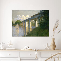 Plakat Claude Monet "Most kolejowy w Argente" - reprodukcja