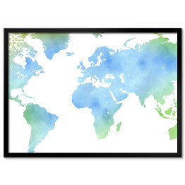 Obraz klasyczny Akwarelowa mapa świata na jasnym tle