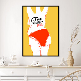 Plakat w ramie Queen - "Fat bottomed girls"