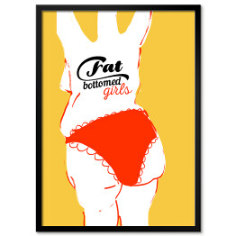 Plakat w ramie Queen - "Fat bottomed girls"