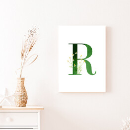 Obraz na płótnie Roślinny alfabet - litera R jak rumianek