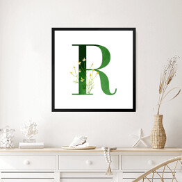 Obraz w ramie Roślinny alfabet - litera R jak rumianek