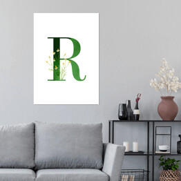 Plakat samoprzylepny Roślinny alfabet - litera R jak rumianek