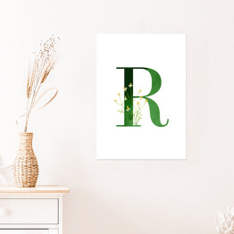 Plakat samoprzylepny Roślinny alfabet - litera R jak rumianek