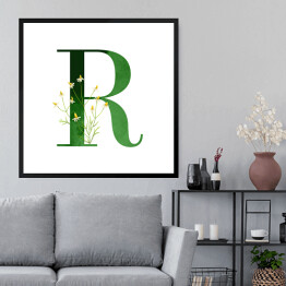 Obraz w ramie Roślinny alfabet - litera R jak rumianek