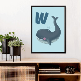 Obraz w ramie Alfabet - W jak wieloryb
