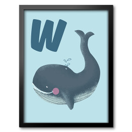 Obraz w ramie Alfabet - W jak wieloryb