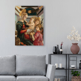 Obraz klasyczny Sandro Botticelli Madonna i anioły. Reprodukcja
