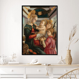 Plakat w ramie Sandro Botticelli Madonna i anioły. Reprodukcja