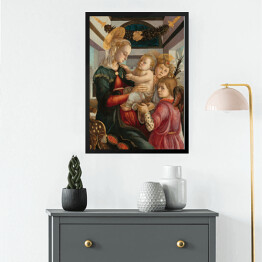 Obraz w ramie Sandro Botticelli Madonna i anioły. Reprodukcja