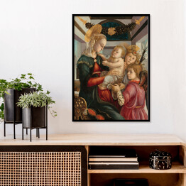 Plakat w ramie Sandro Botticelli Madonna i anioły. Reprodukcja