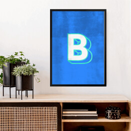 Obraz w ramie Kolorowe litery z efektem 3D - "B"