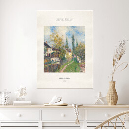 Plakat samoprzylepny Alfred Sisley "Szlak do Les Sablons" - reprodukcja z napisem. Plakat z passe partout