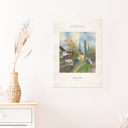 Plakat samoprzylepny Alfred Sisley "Szlak do Les Sablons" - reprodukcja z napisem. Plakat z passe partout