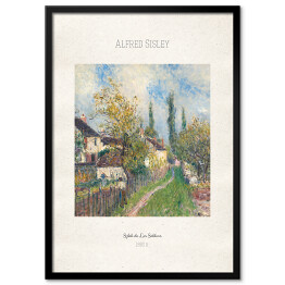 Obraz klasyczny Alfred Sisley "Szlak do Les Sablons" - reprodukcja z napisem. Plakat z passe partout