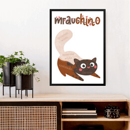 Obraz w ramie Ilustracja - mrauchino - kocie kawy