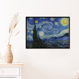 Plakat w ramie Vincent van Gogh "Gwiaździsta noc" - reprodukcja